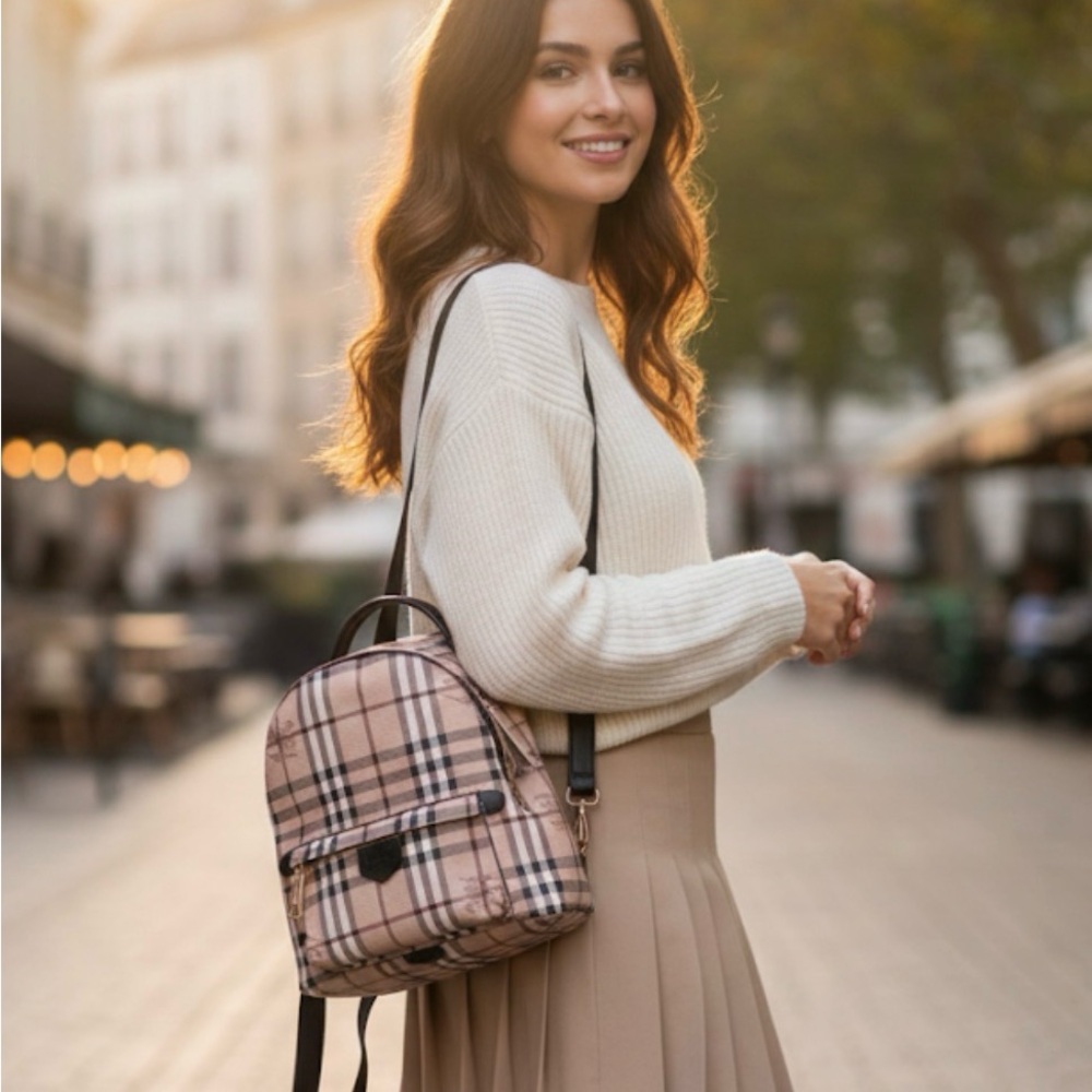 Tartan Print Mini Backpack